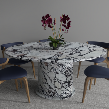 Grecian Single Base Marble Dining Table
