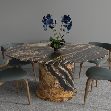 Grecian Single Base Granite Dining Table