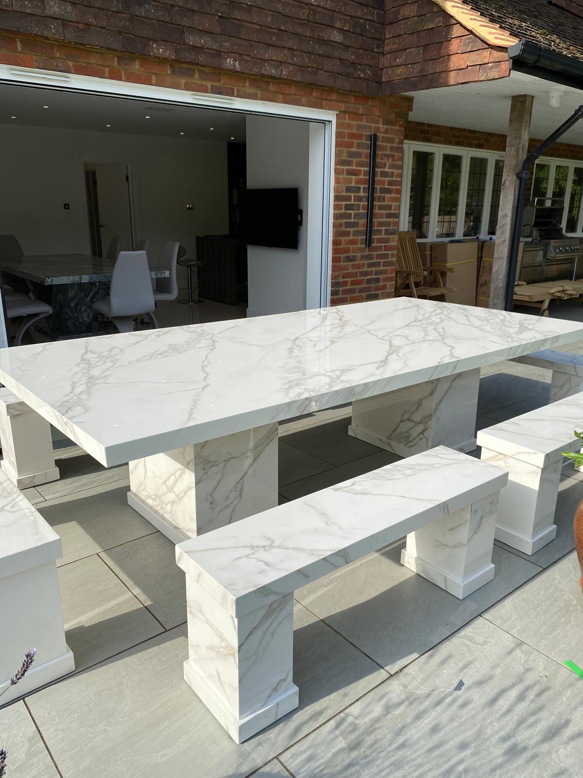 Roma Sintered Stone Outdoor Table Set