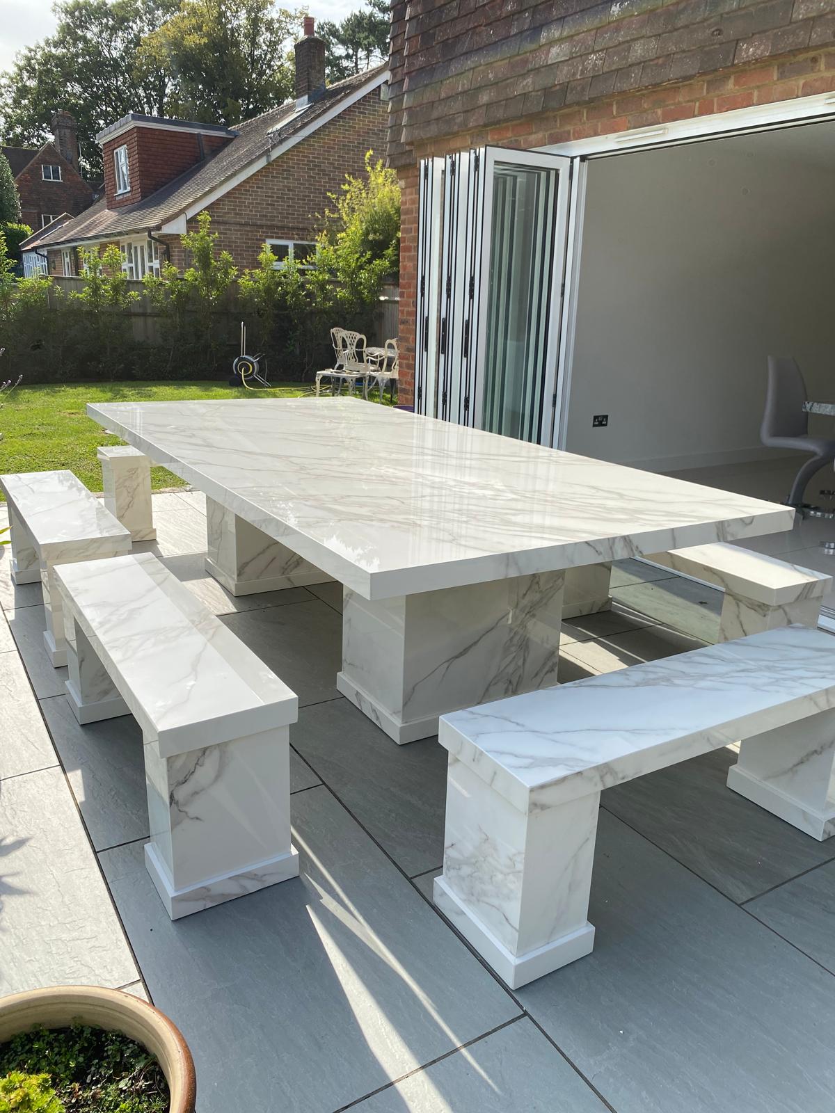 Roma Sintered Stone Outdoor Table Set