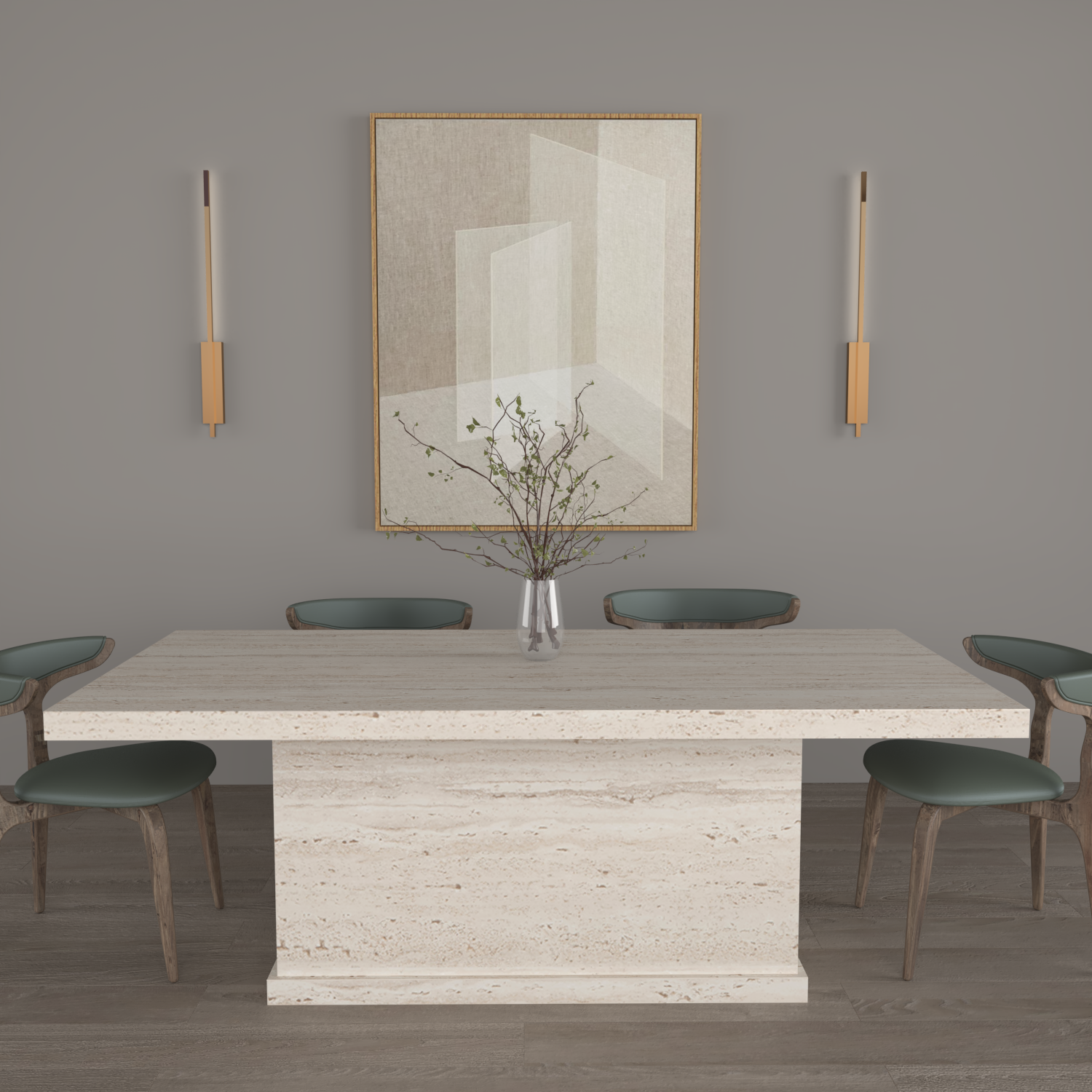 Athena Travertine Dining Table