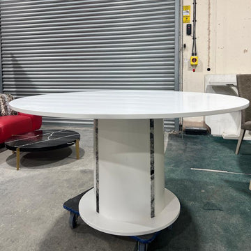 Aurora Dining Table - Ammonite Ice Quartz