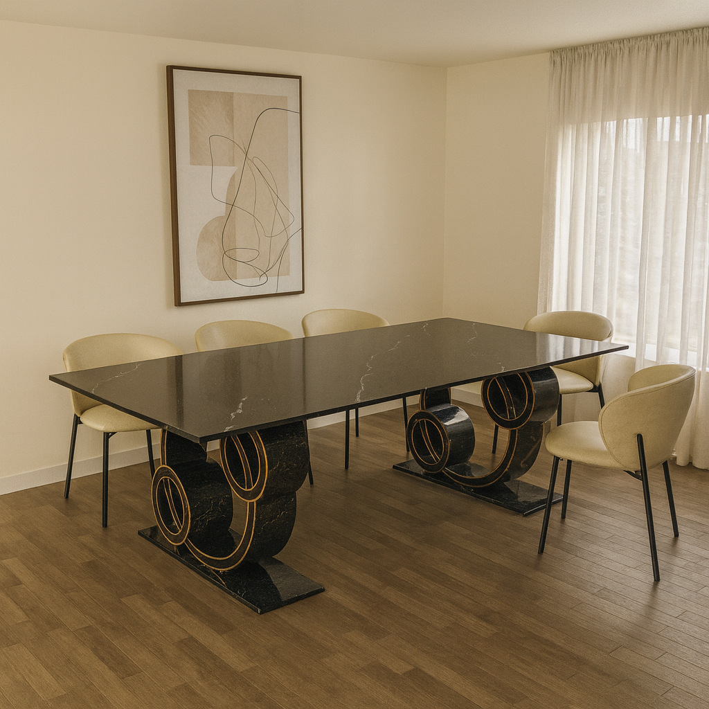 Sorrento Quartz Dining Table (2 Bases)