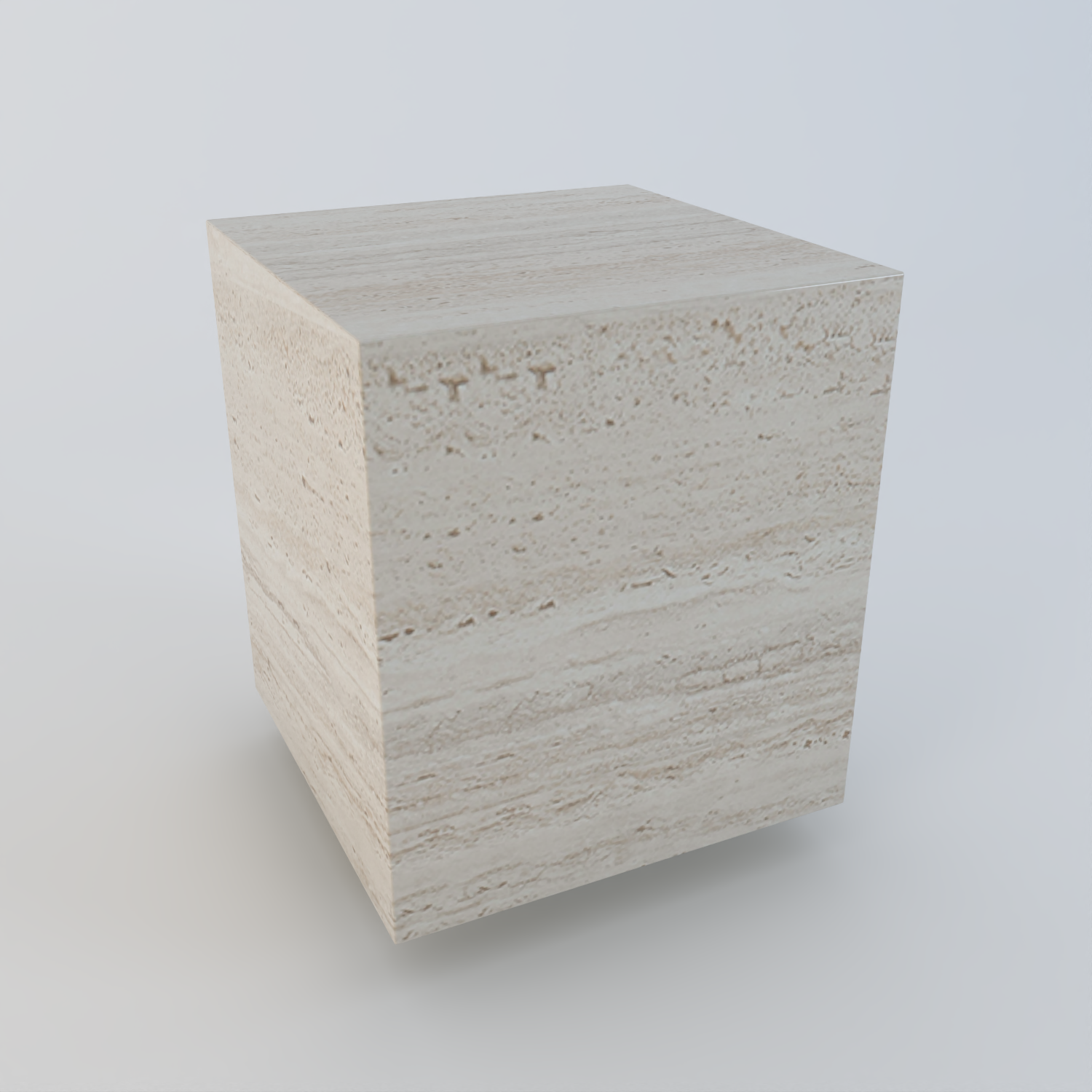 Château Pedestal Travertine Side Table
