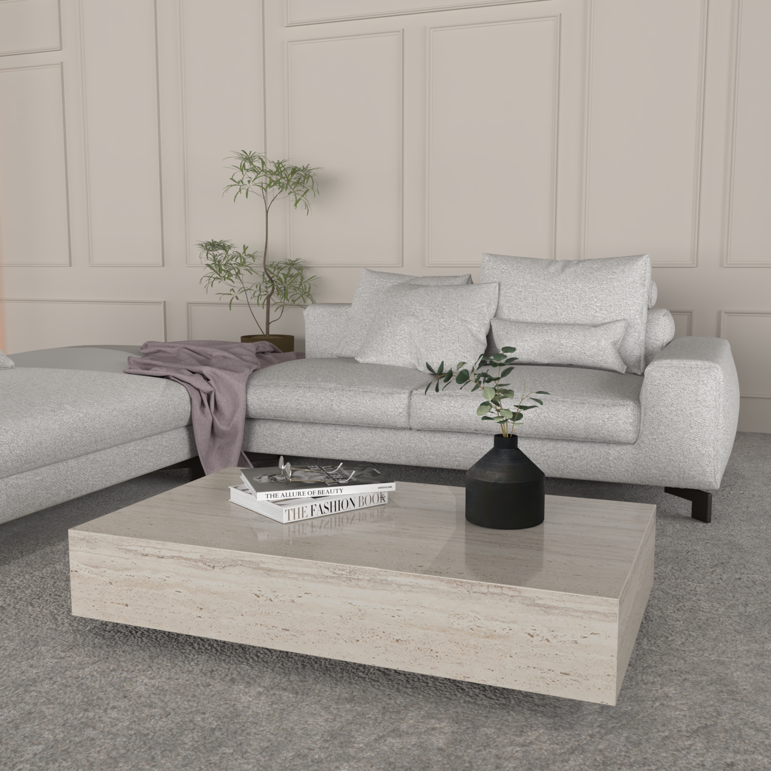 Château Chic Travertine Coffee Table