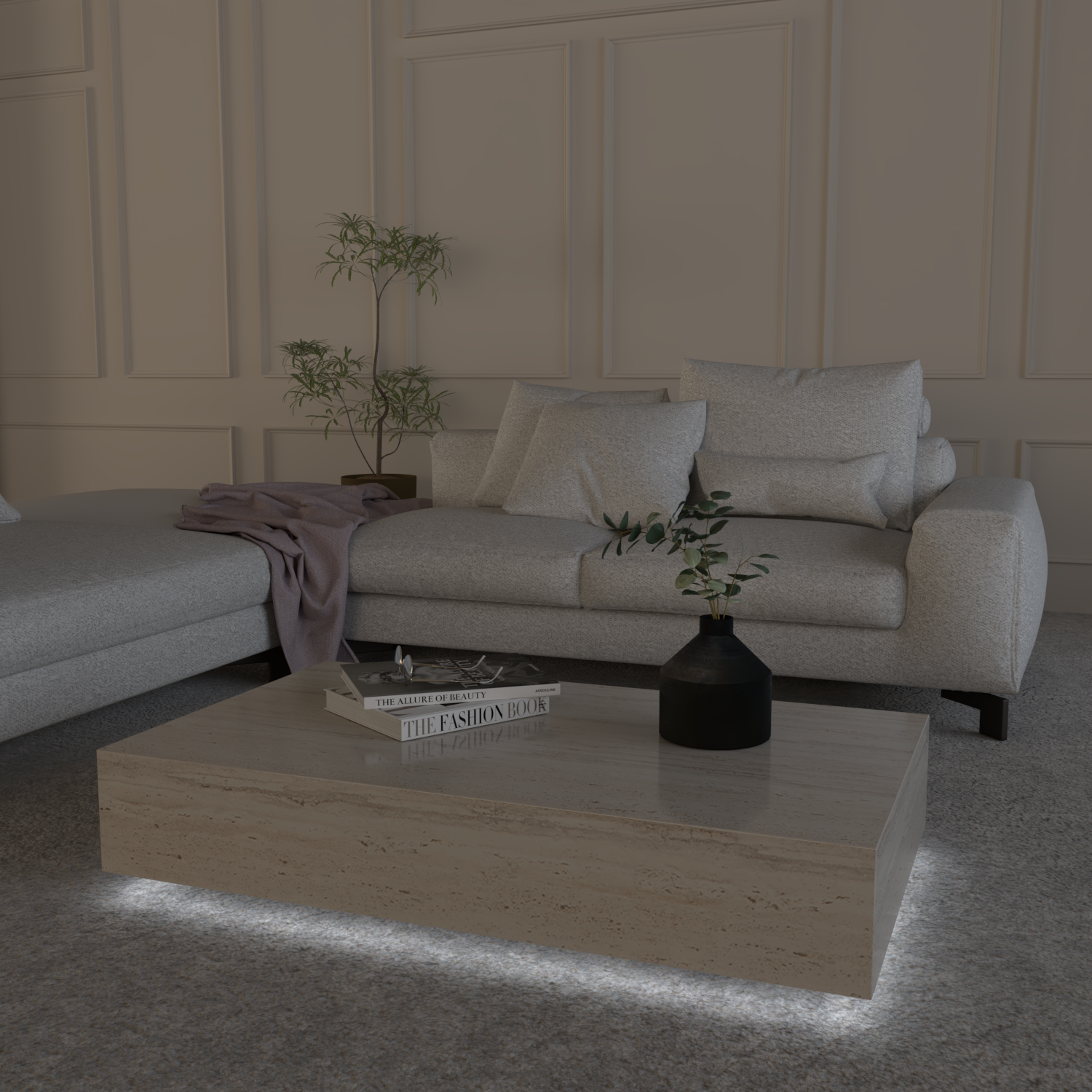 Château Chic Travertine Coffee Table