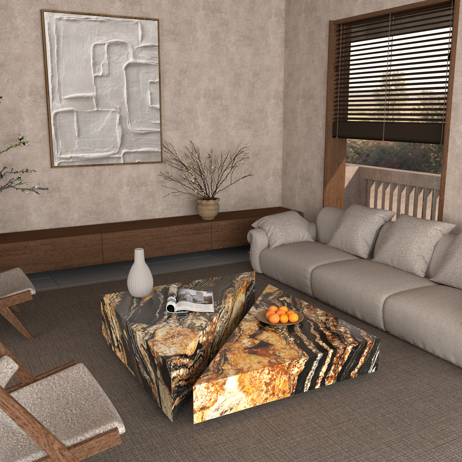 Château Duo Granite Coffee Table