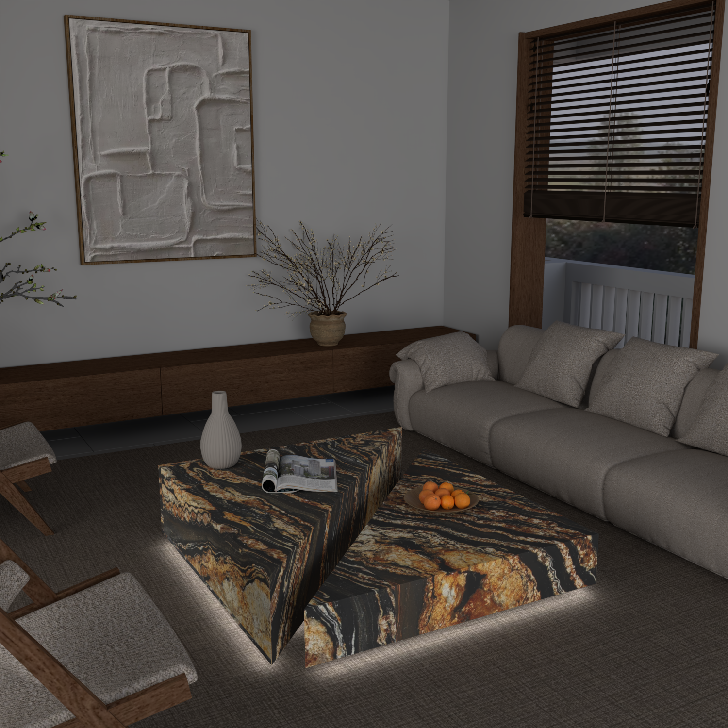 Château Duo Granite Coffee Table