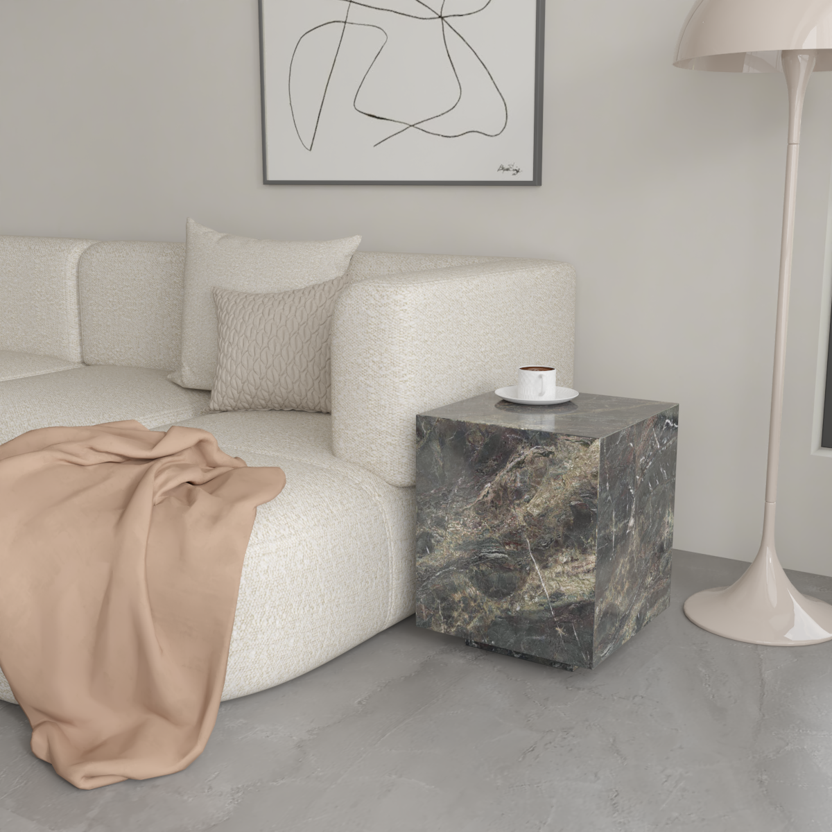 Château Pedestal Sintered Stone Side Table