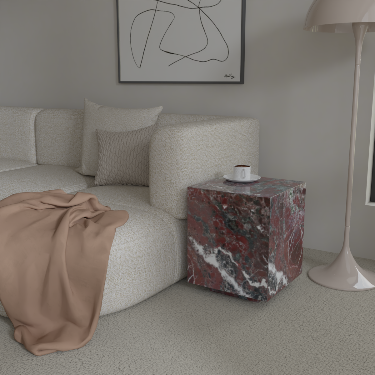 Château Pedestal Marble Side Table