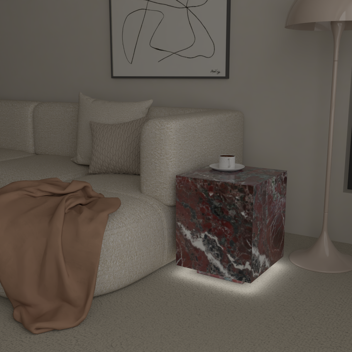 Château Pedestal Marble Side Table