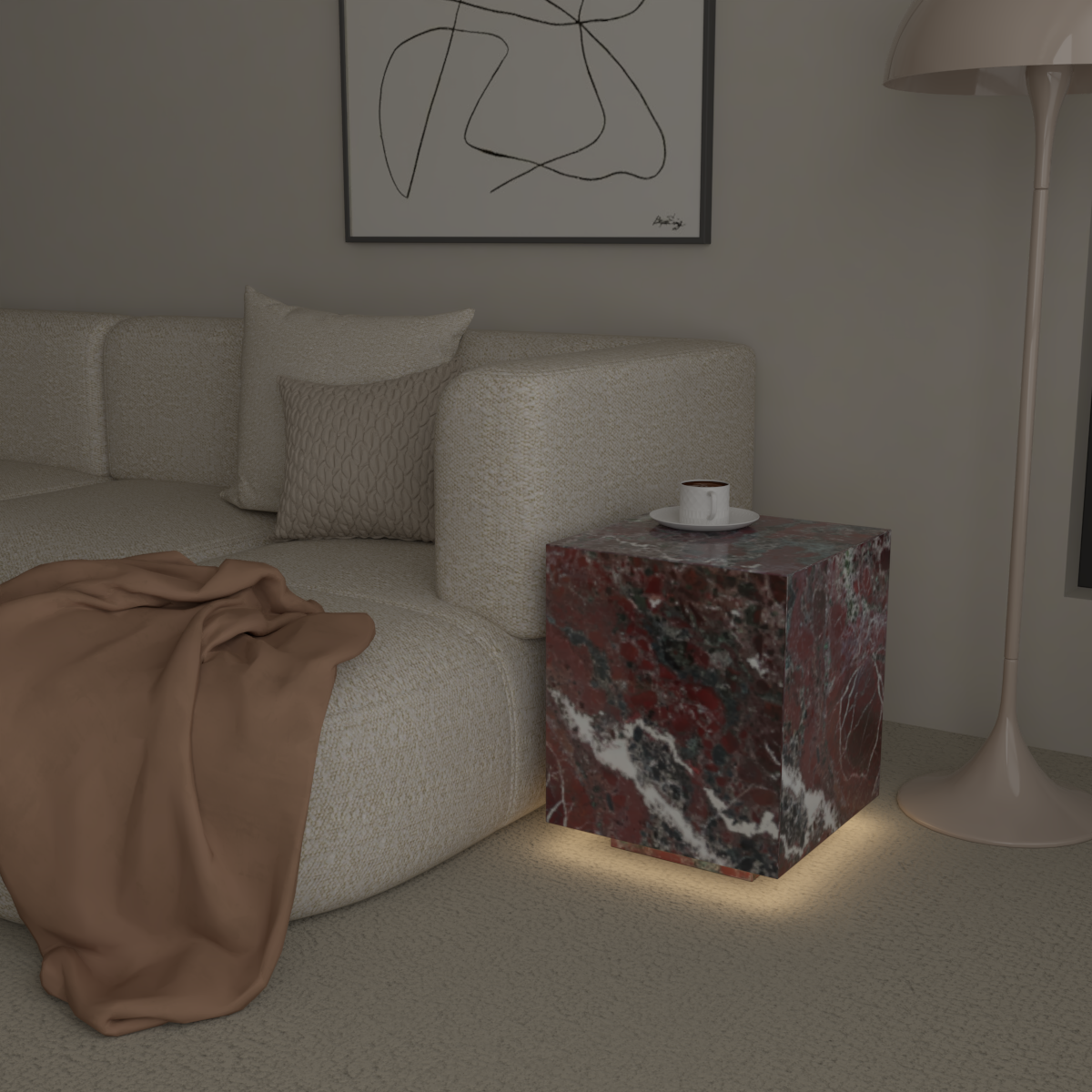 Château Pedestal Marble Side Table