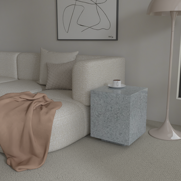 Château Pedestal Quartz Side Table