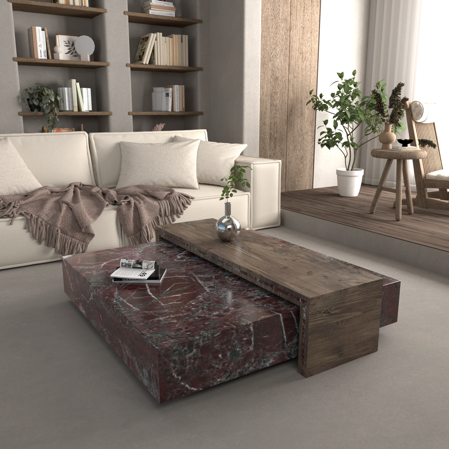 Château Rustique Marble Coffee Table