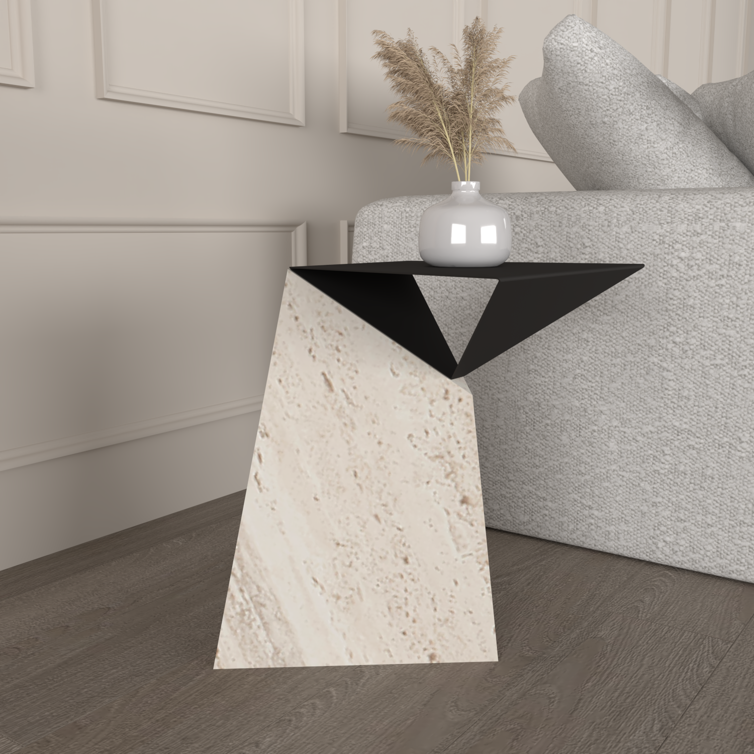 Concorde Travertine Side Table