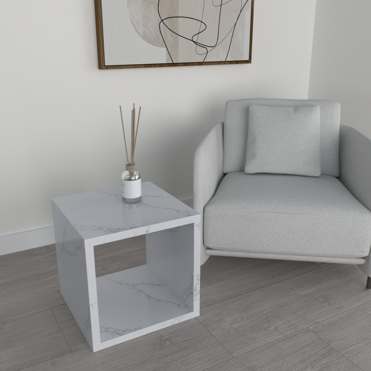Cubo Quartz Side Table