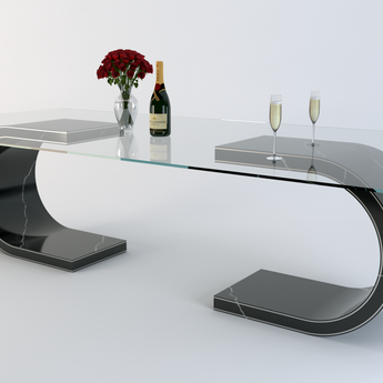 Ferrara Quartz Double Base Dining Table (2400 x 1200)
