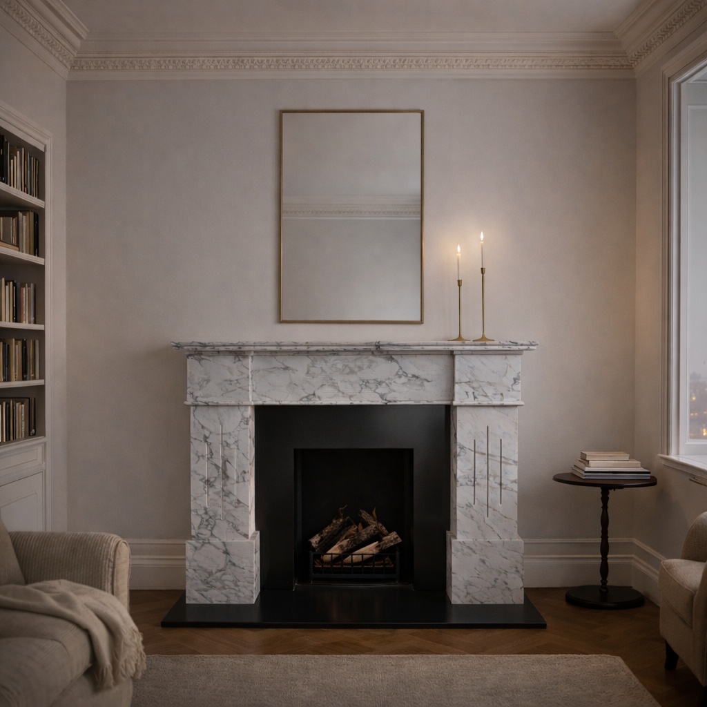 The Helios Marble Fireplace Surround