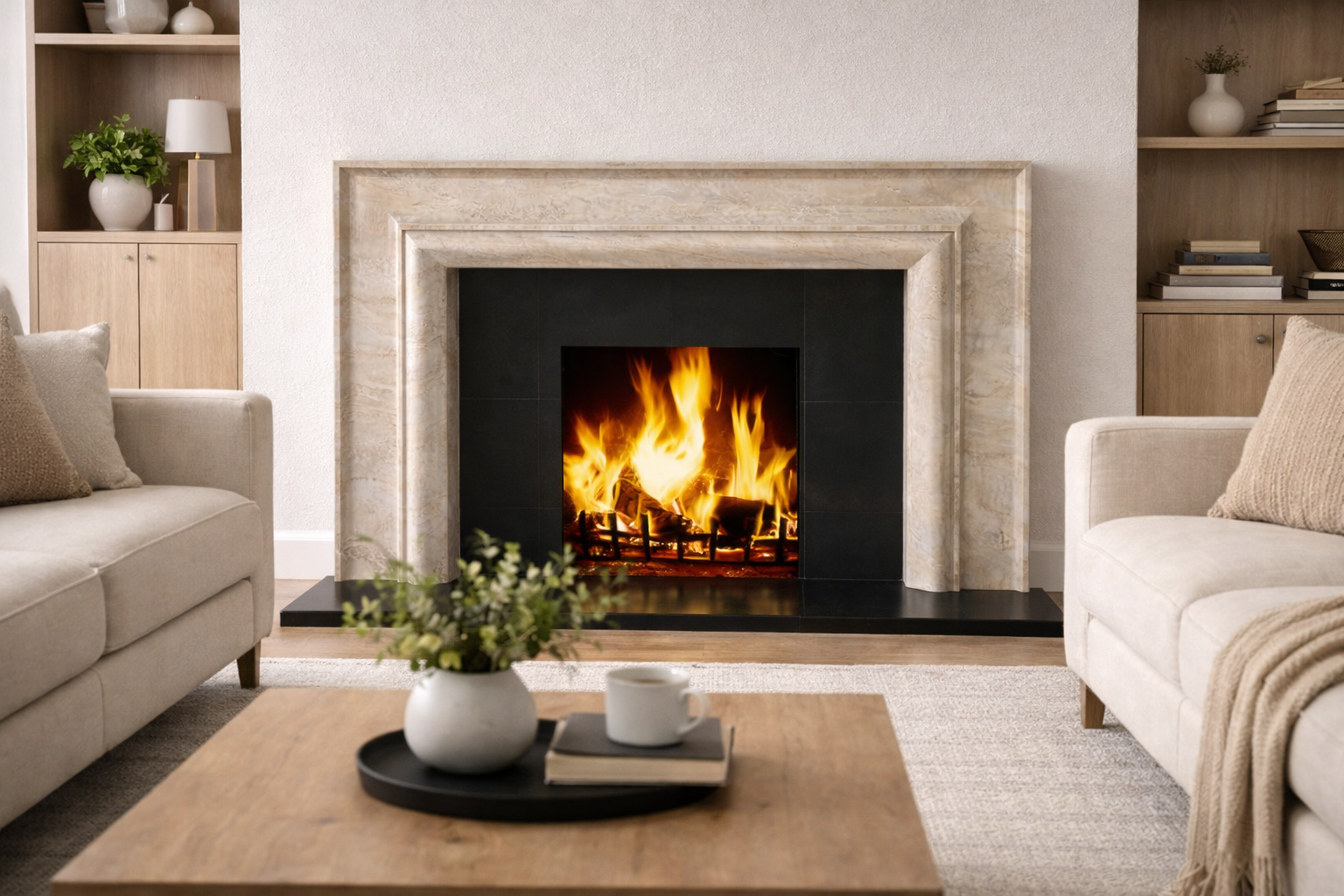 The Prometheus Marble Fireplace Surround