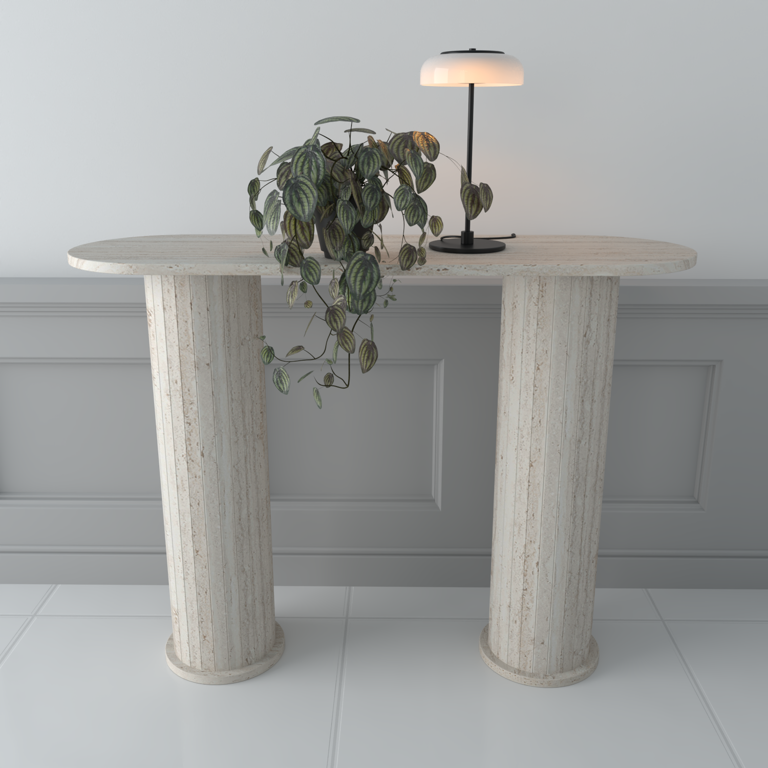Grecian Travertine Console Table