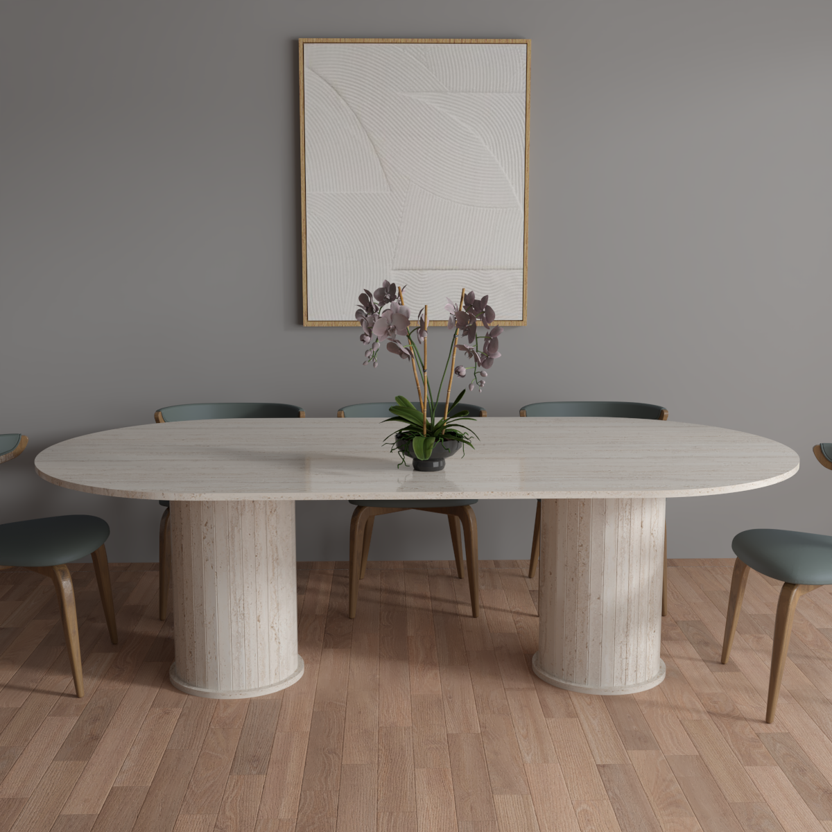 Grecian Travertine Dining Table