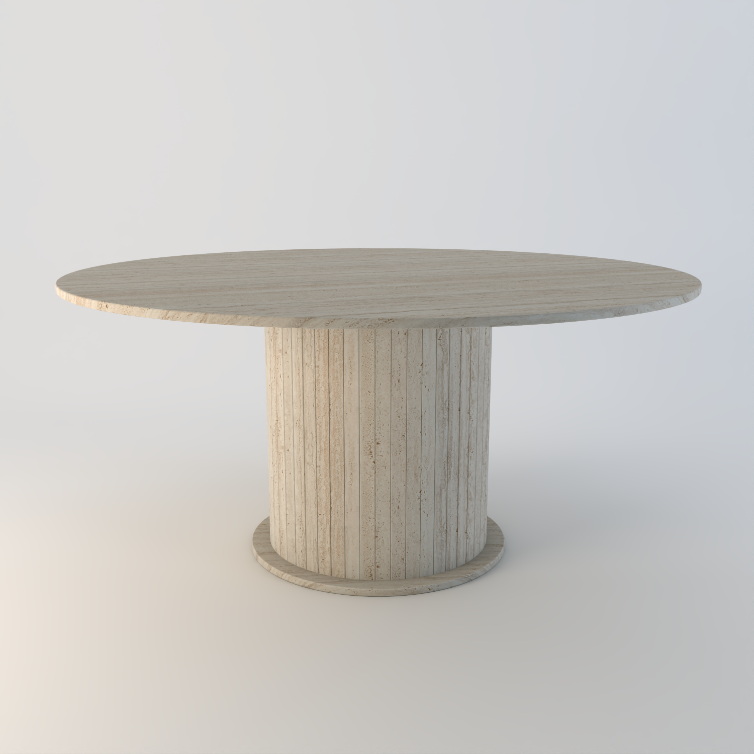 Grecian Single Base Travertine Dining Table