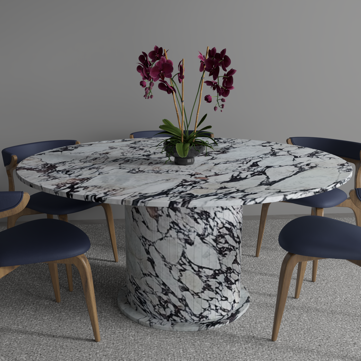 Grecian Single Base Marble Dining Table