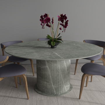 Grecian Single Base Sintered Stone Dining Table