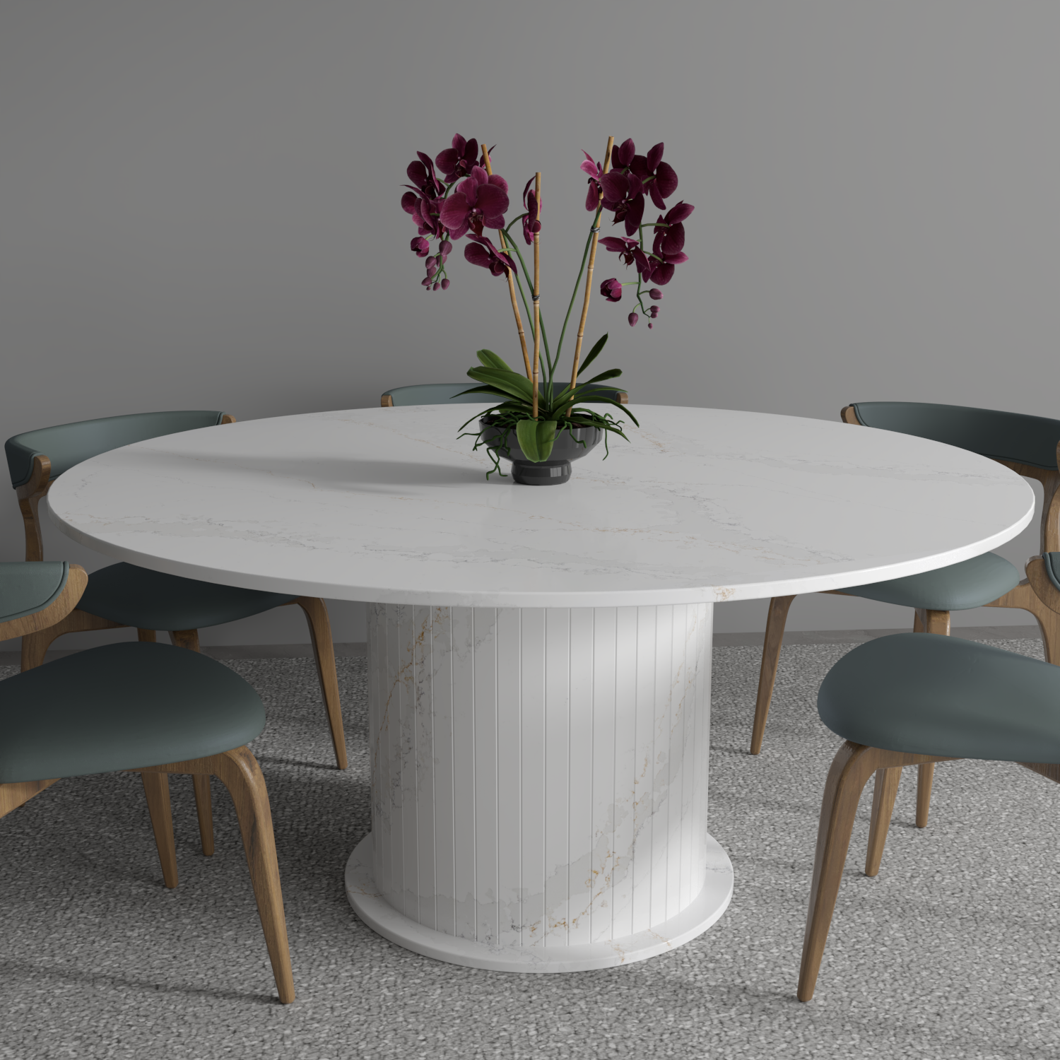 Grecian Single Base Quartz Dining Table