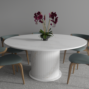 Grecian Single Base Quartz Dining Table