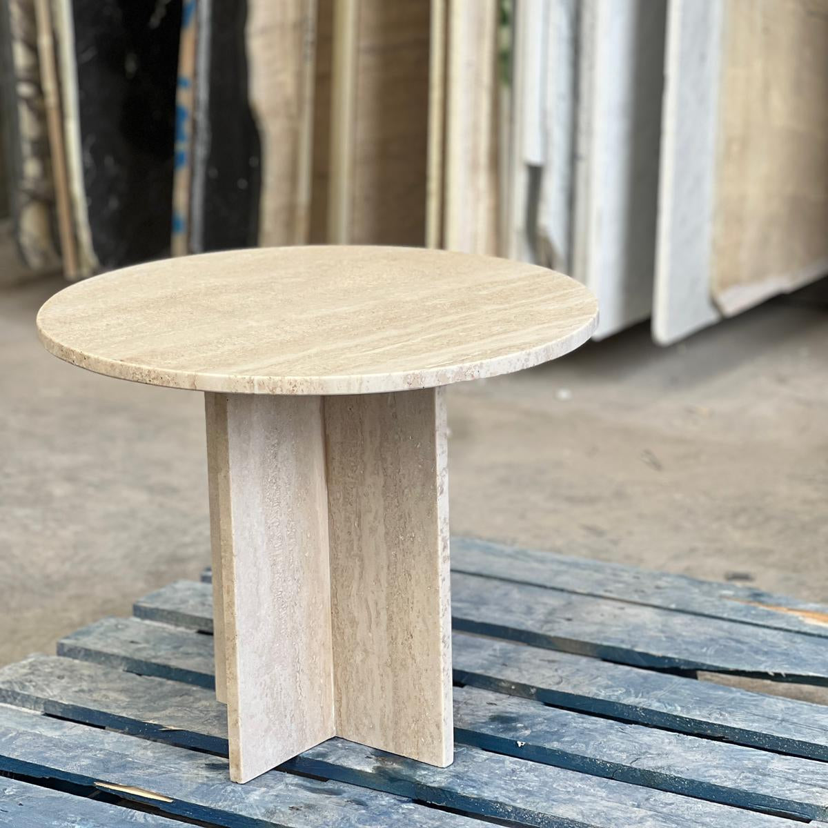 Garda Side Table - Travertine