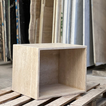 Cubo Side Table - Travertine