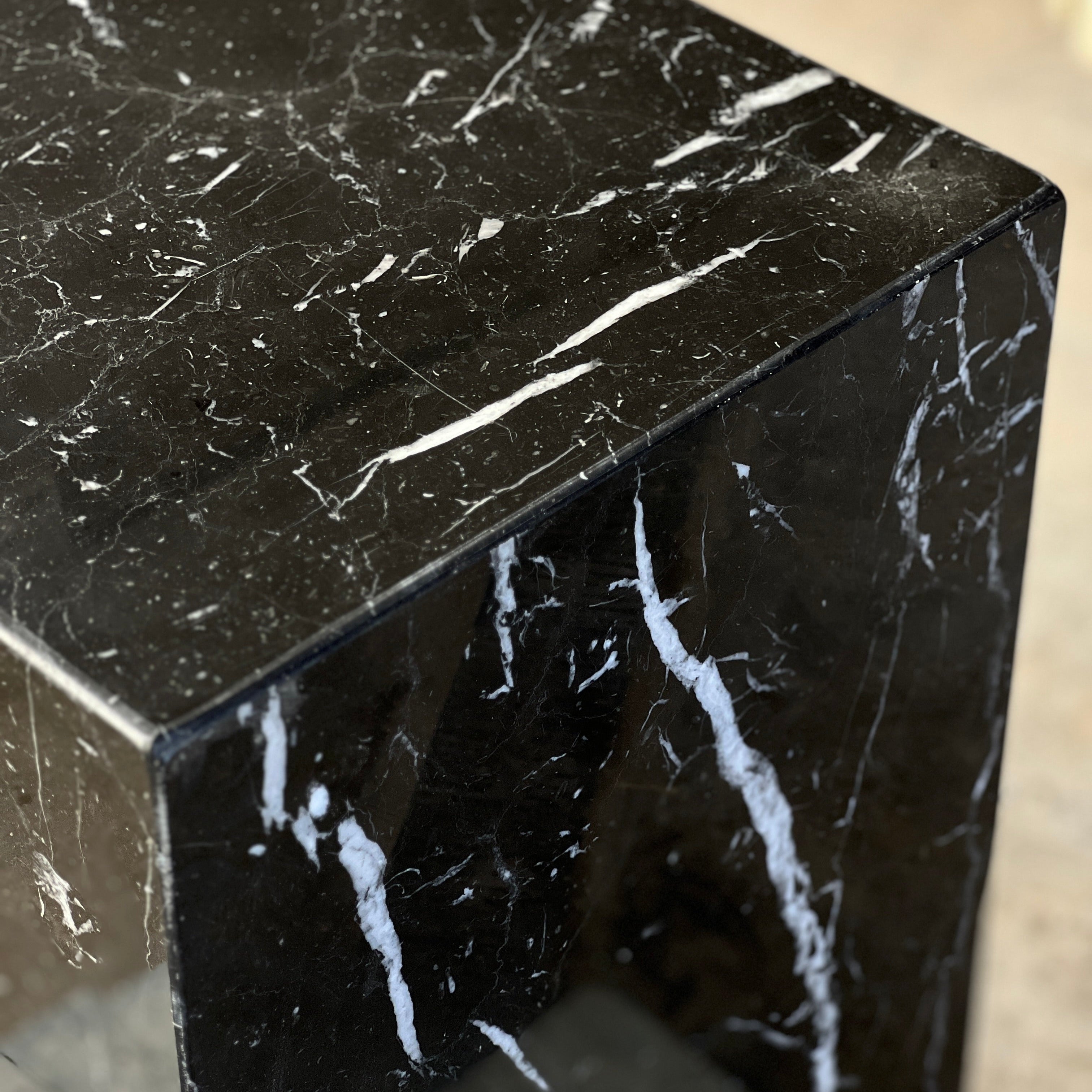 Chateau Pedestal - Nero Marquina Marble