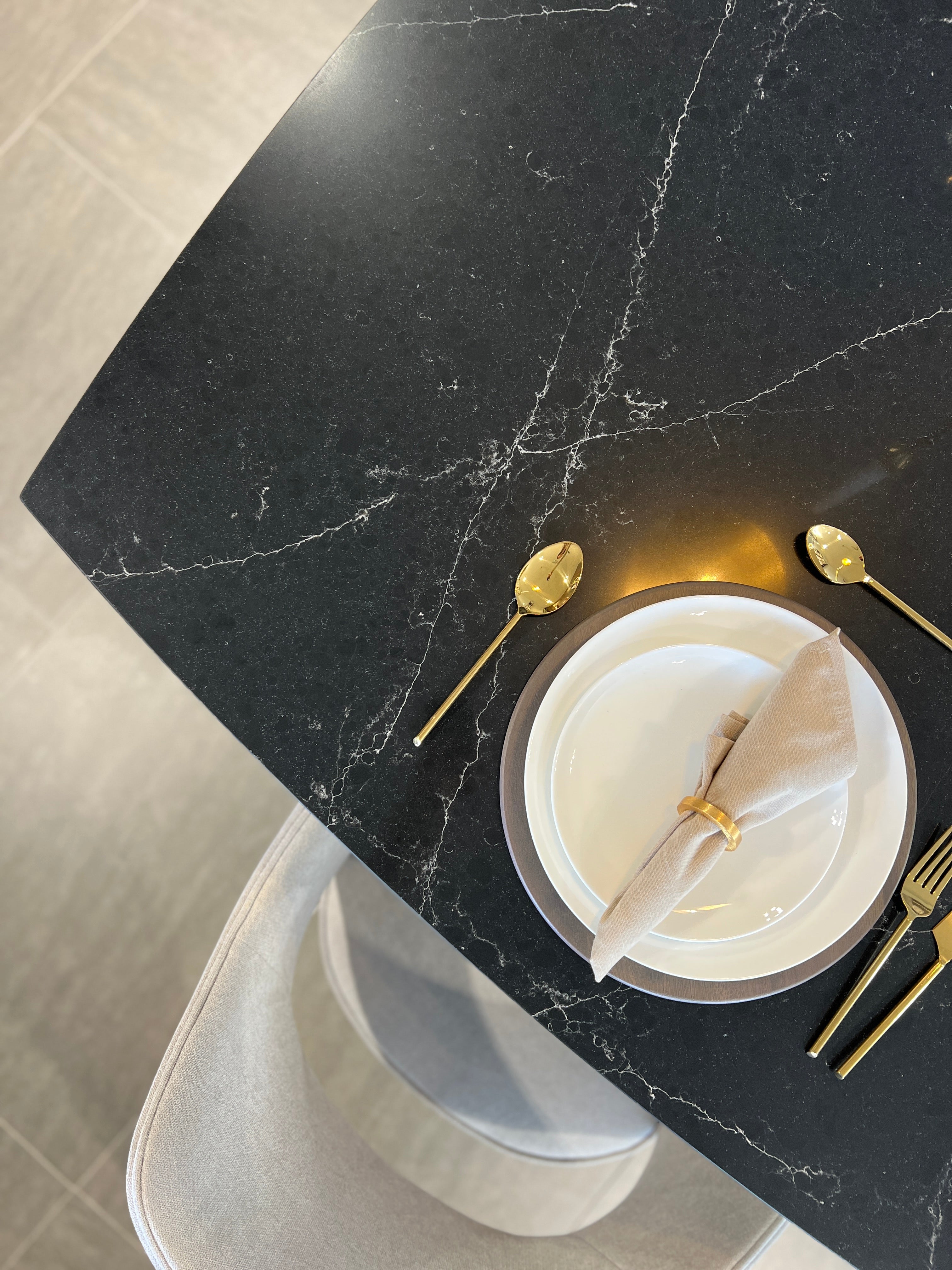 Verona Dining Table - Quartzform Planet Pluto Quartz