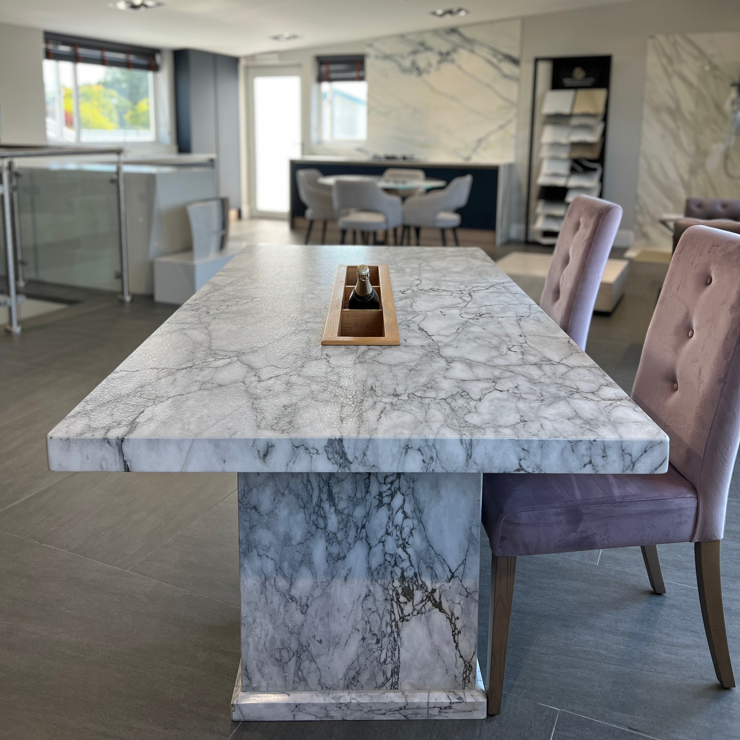 Roma Dining Table - Bianca Eclipsia Marble (Caressed)