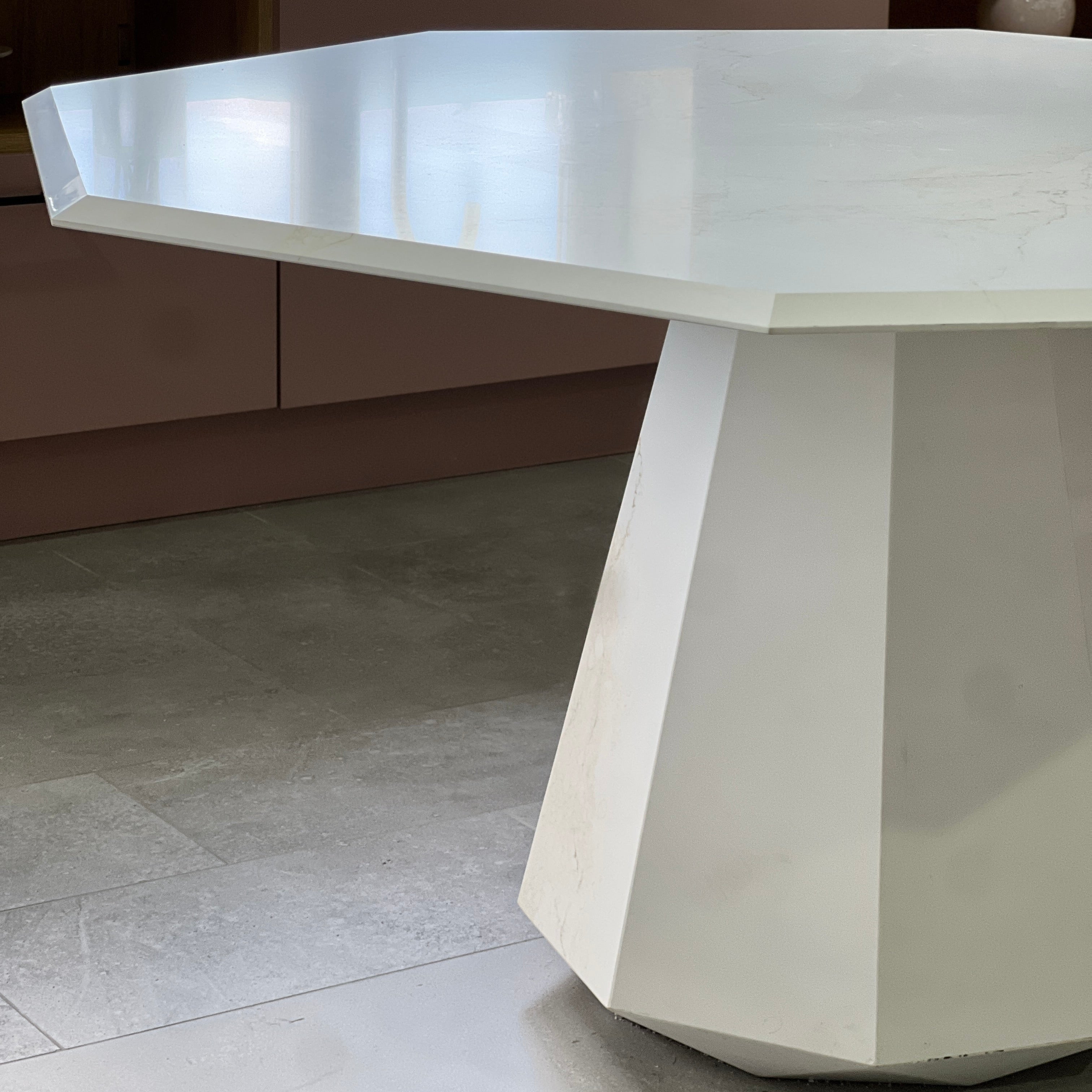 Prism Dining Table - Ammonite Imperial Gold Quartz