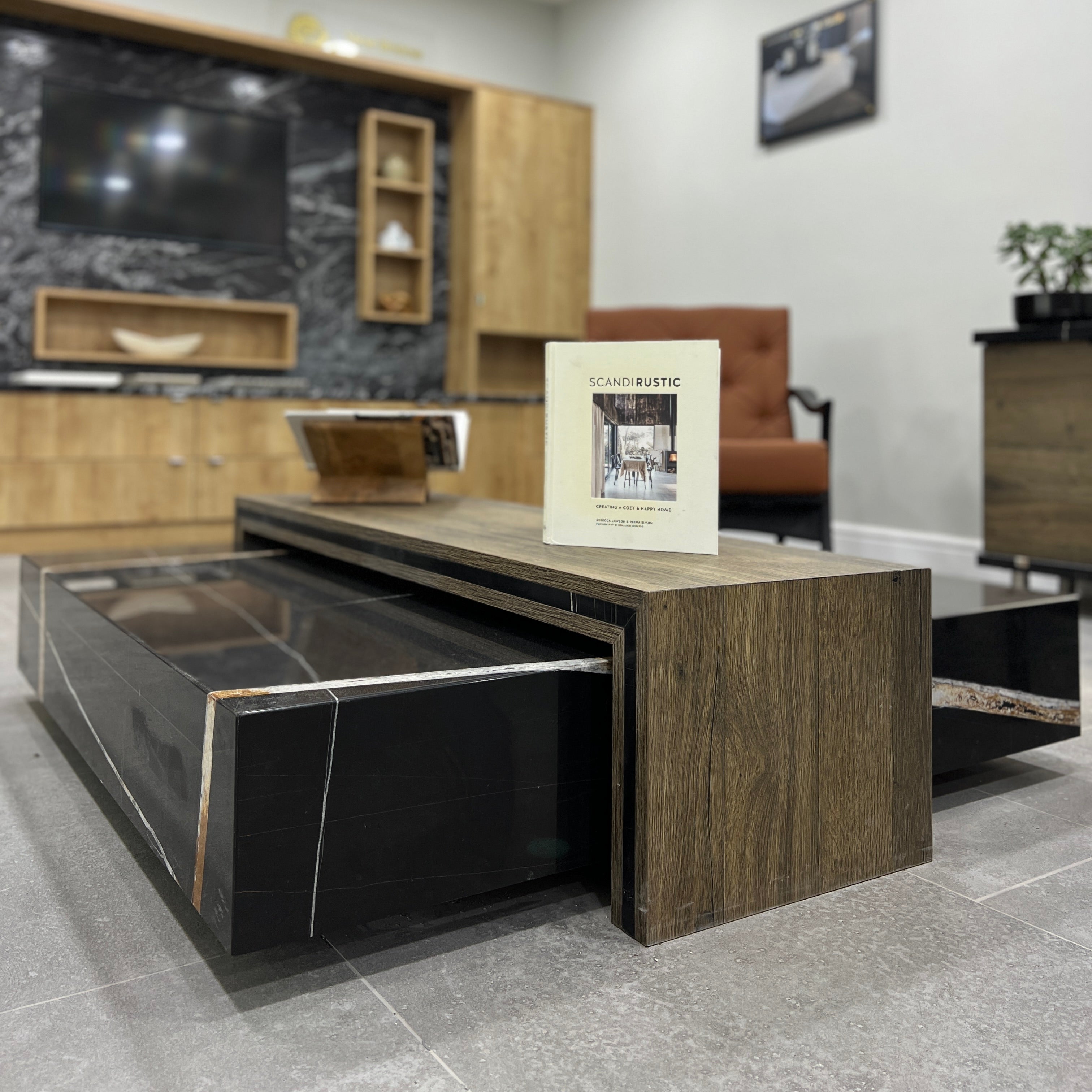 Chateau Rustique Coffee Table - Sahara Noir Marble