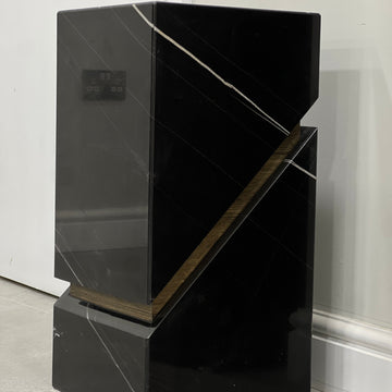 Rustique Pedestal - Sahara Noir Marble
