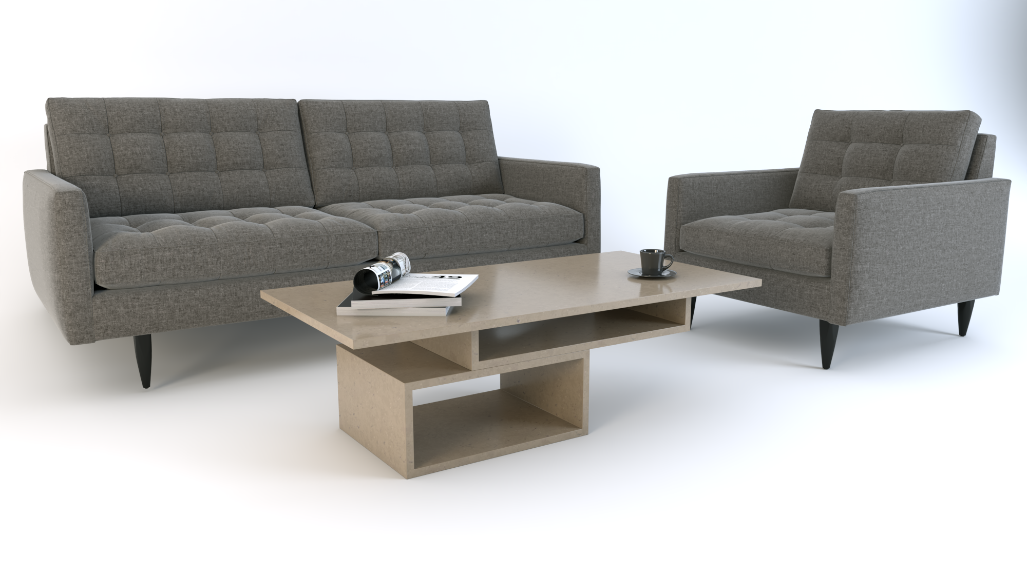 Piazza Quartz Coffee Table