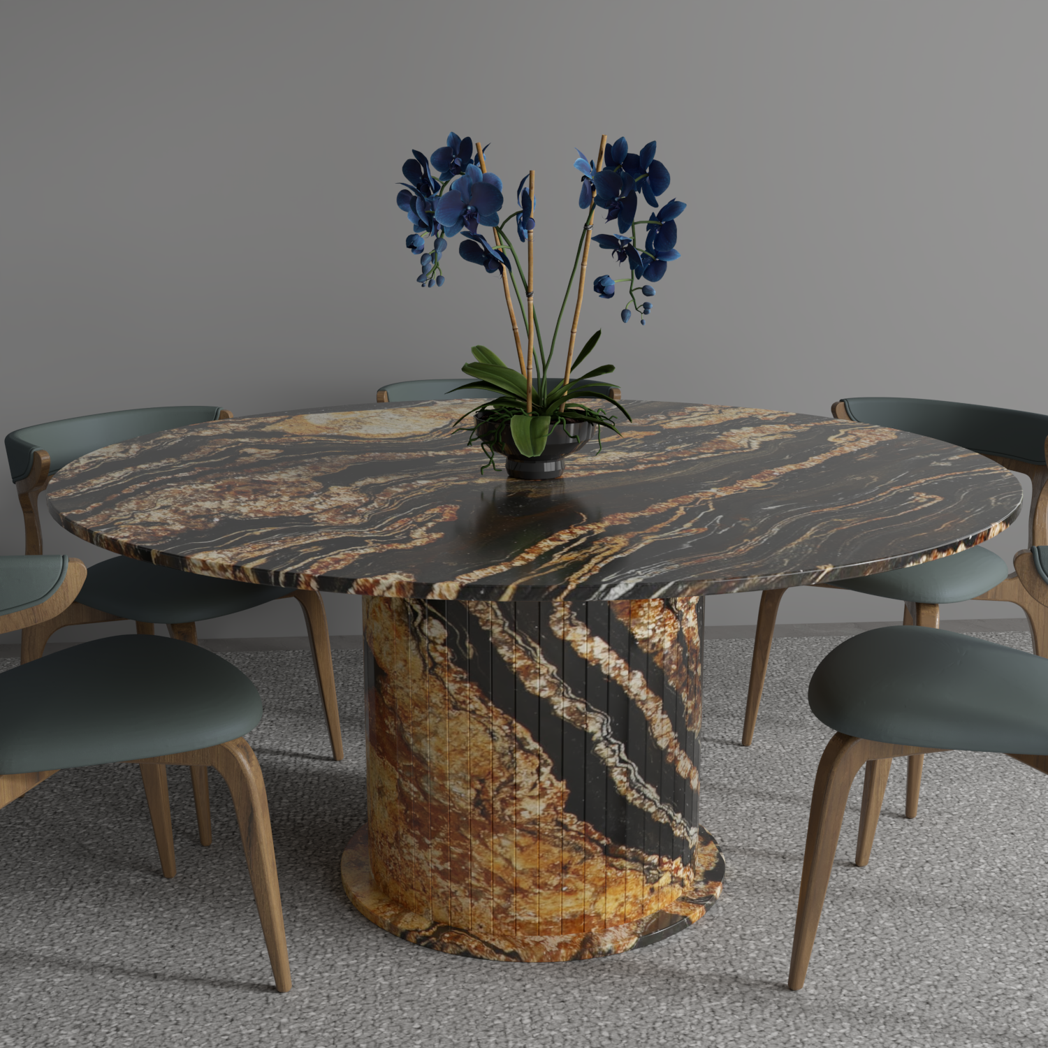 Grecian Single Base Granite Dining Table