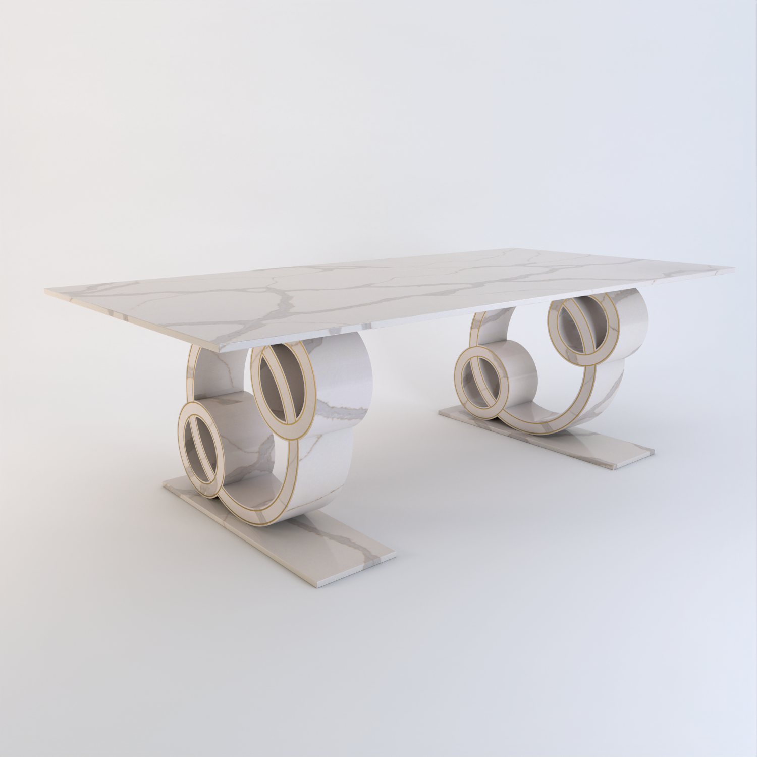 Sorrento Quartz Dining Table (2 Bases)