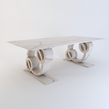 Sorrento Quartz Dining Table (2 Bases)