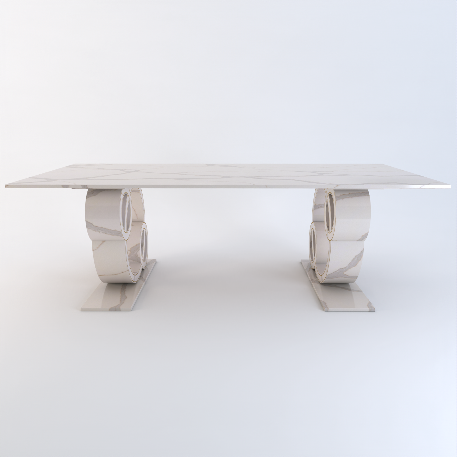 Sorrento Quartz Dining Table (2 Bases)
