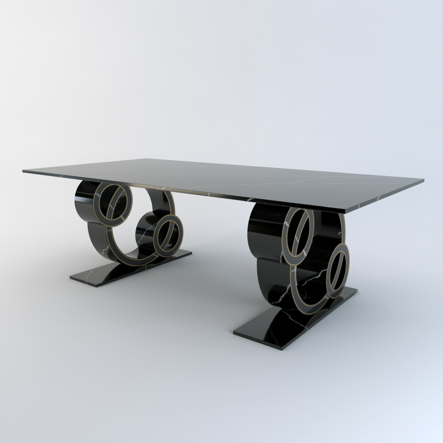 Sorrento Quartz Dining Table (2 Bases)