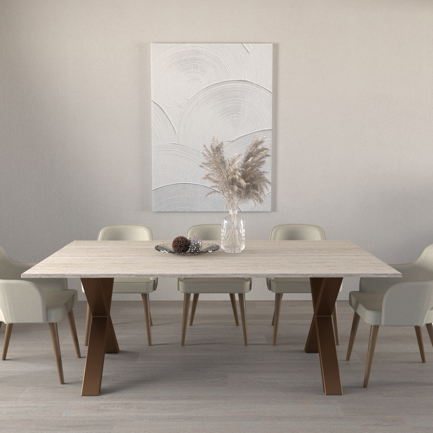 Traverso Travertine Dining Table