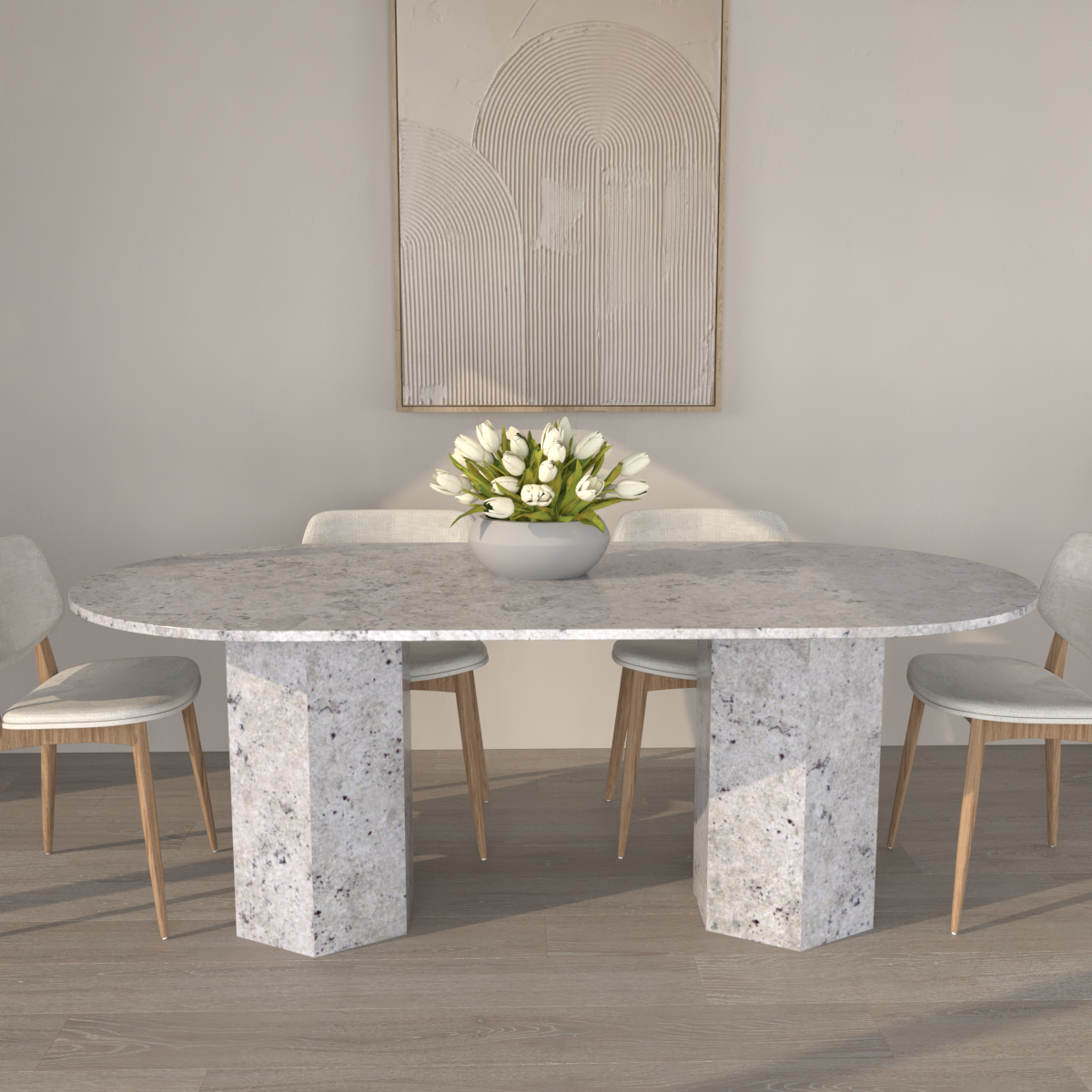 Valentina Double Base Granite Dining Table