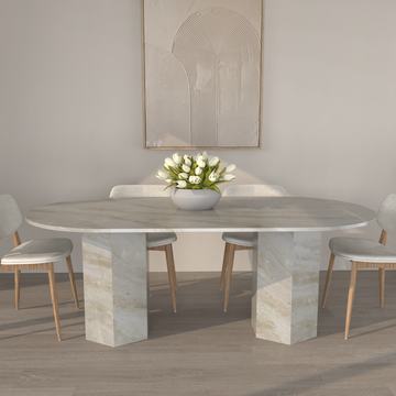 Valentina Double Base Quartz Dining Table