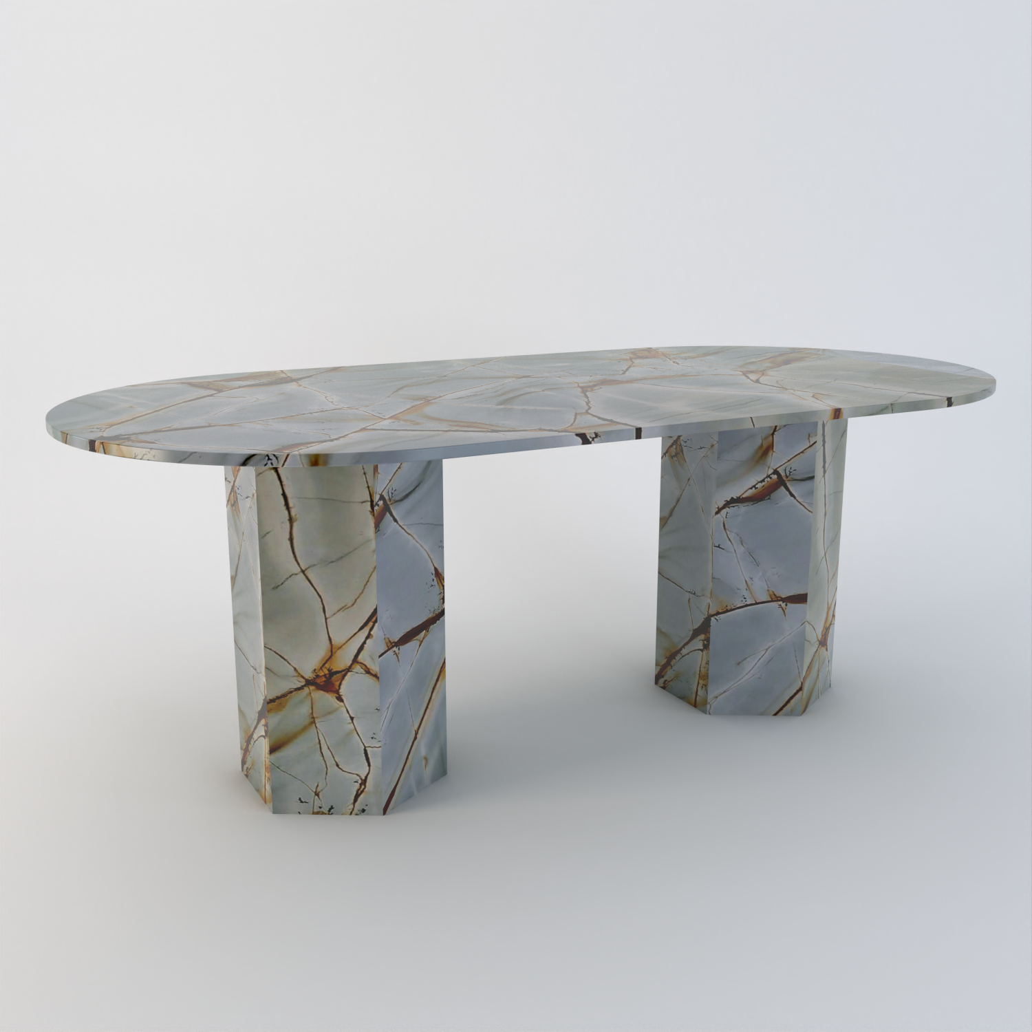 Valentina Double Base Marble Dining Table