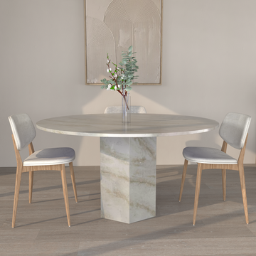 Valentina Single Base Quartz Dining Table