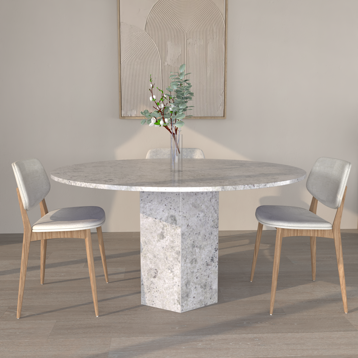 Valentina Single Base Granite Dining Table
